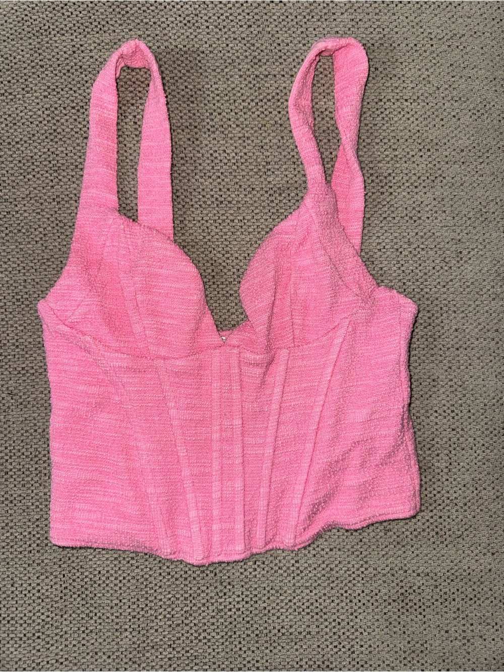 Zara Pink Cropped Bustier Tank Top - Picture 1 of 2